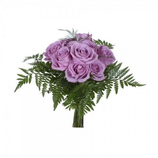 Purple roses by the dozen